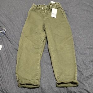 Army Green Paper Bag Jeans from Zara